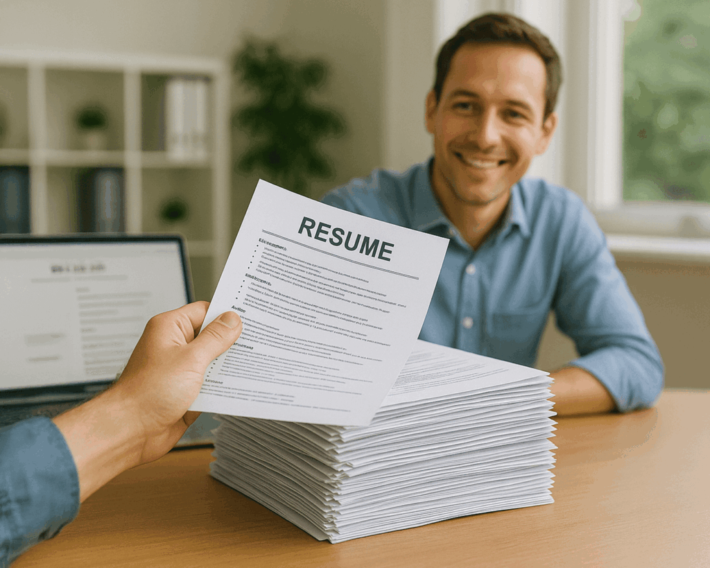persona recibiendo cv